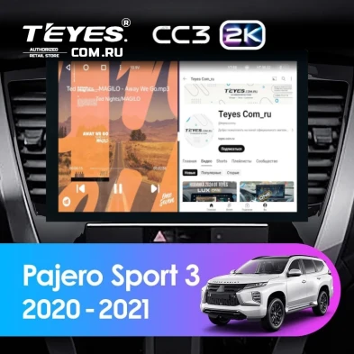 Штатная магнитола Teyes CC3 2K 6/128 Mitsubishi Pajero Sport 3 (2020-2021) (13")