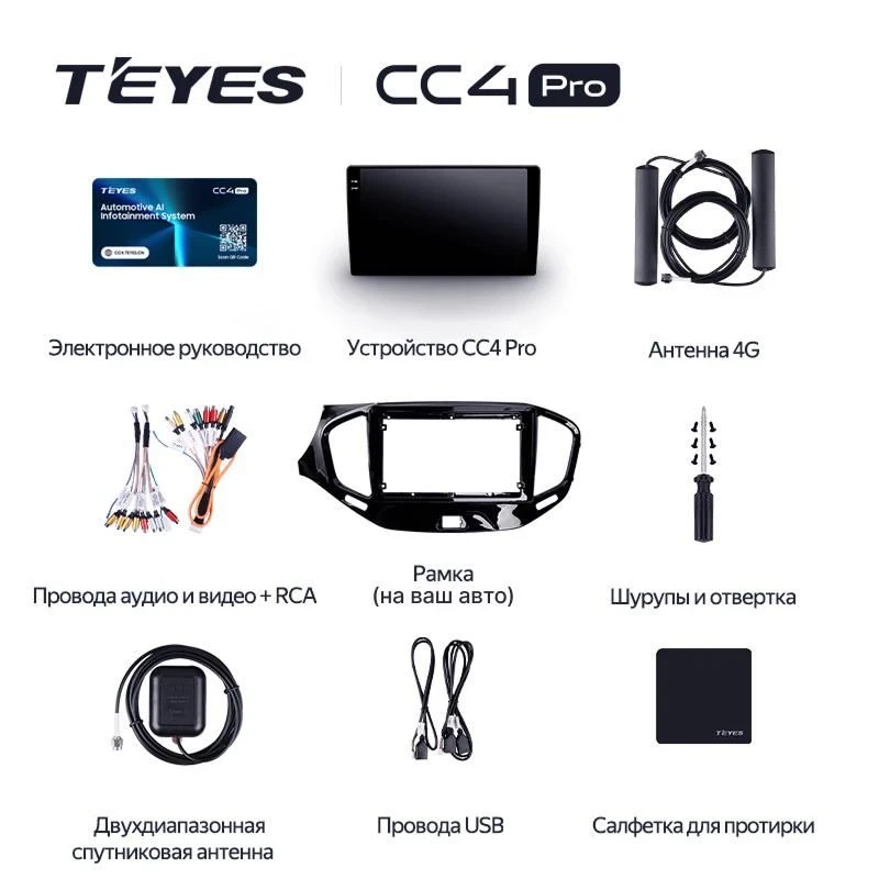 Штатная магнитола Teyes CC4 Pro 8/128 Fiat Linea (2006-2012)