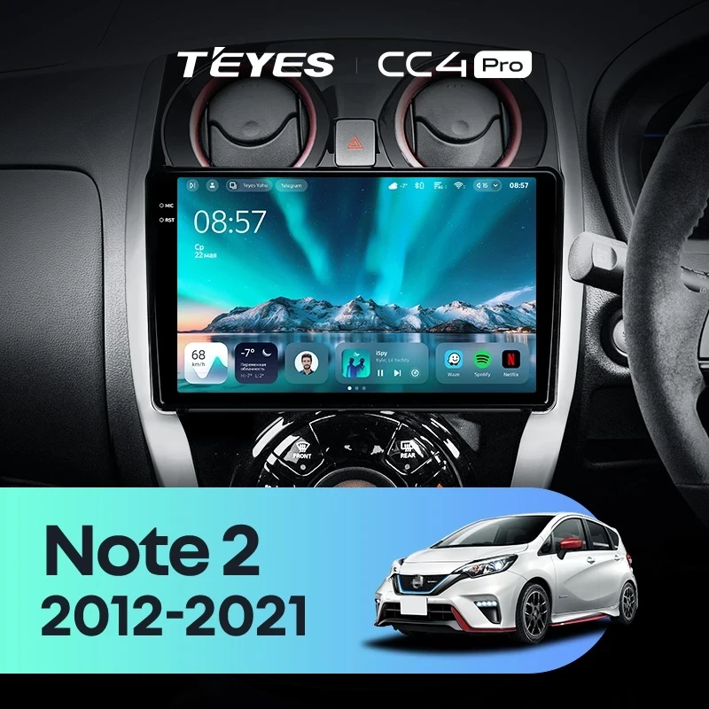 Штатная магнитола Teyes CC4 Pro 8/128 Nissan Note 2 E12 (2012-2021)
