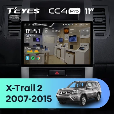 Штатная магнитола Teyes CC4 Pro 8/128 Nissan X-Trail T31 (2007-2015) (11")