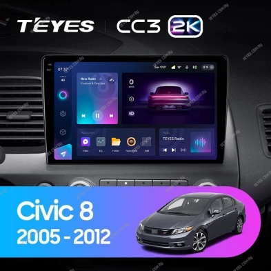Штатная магнитола Teyes CC3 2K 4/64 Honda Civic 8 FK FN FD (2005-2012)
