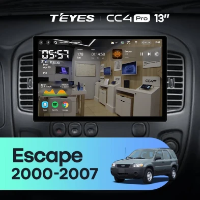 Штатная магнитола Teyes CC4 Pro 8/128 Ford Escape (2000-2007) (13")