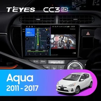 Штатная магнитола Teyes CC3 2K 6/128 Toyota Aqua (2011-2017) Правый руль
