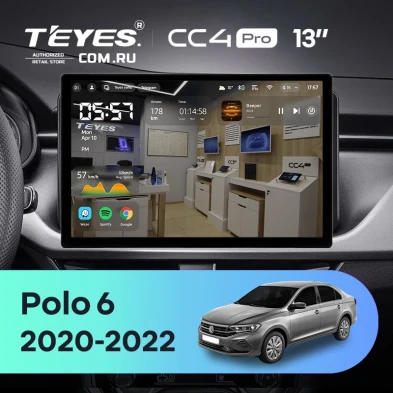 Штатная магнитола Teyes CC4 Pro 12/256 Volkswagen Polo 6 (2020-2022) (13")