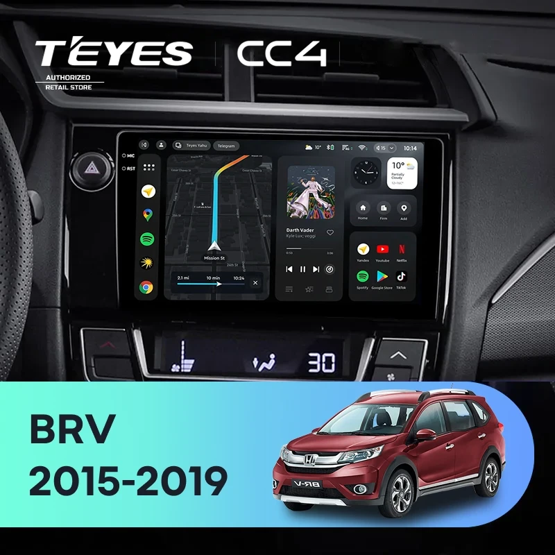 Штатная магнитола Teyes CC4 6/64 Honda BRV (2015-2019)
