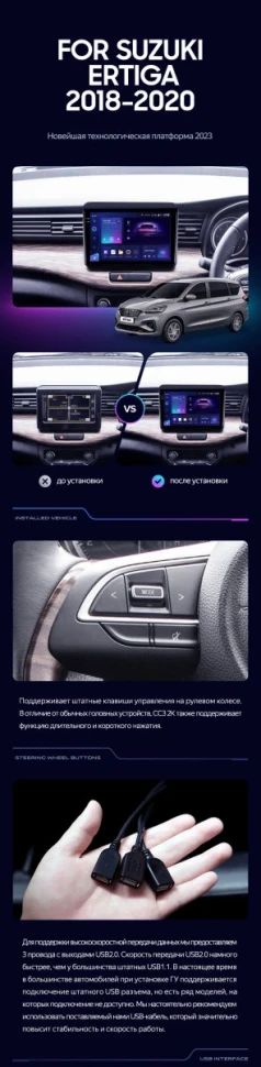 Штатная магнитола Teyes CC3 2K 6/128 Suzuki Ertiga (2018-2020)