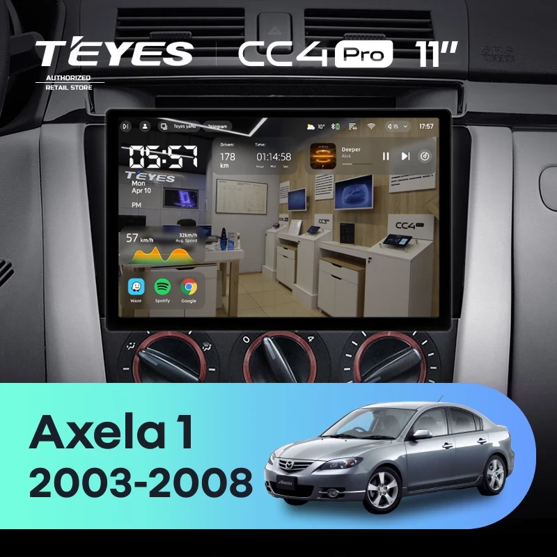 Штатная магнитола Teyes CC4 Pro 12/256 Mazda Axela 1 (2003-2008) (11")
