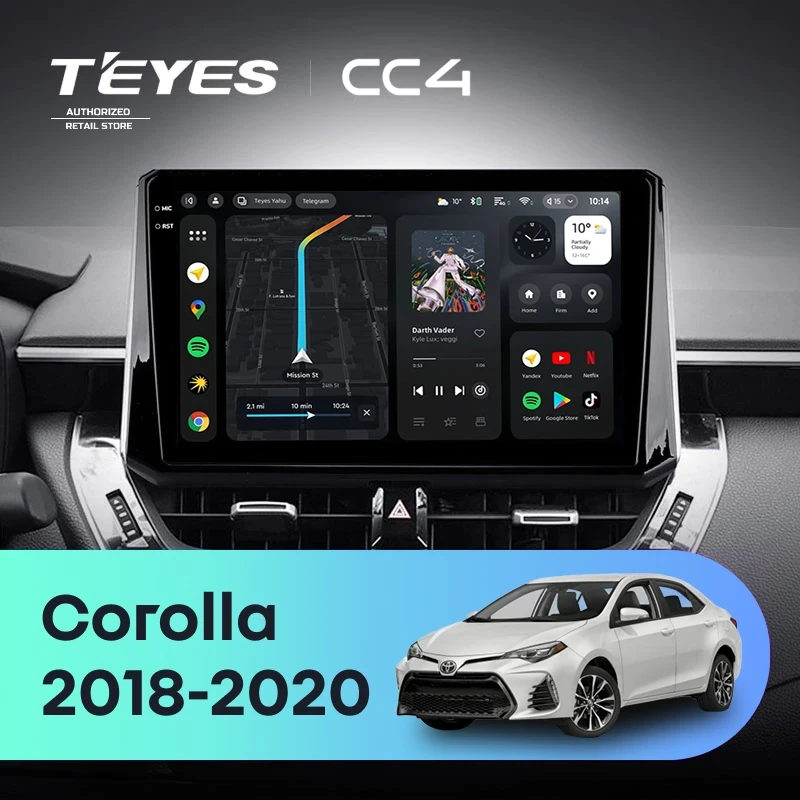 Штатная магнитола Teyes CC4 8/128 Toyota Corolla 12 (2018-2020) Тип-B