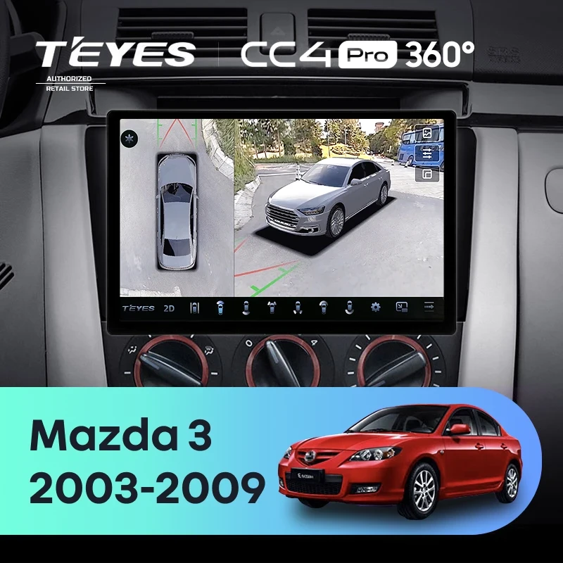 Штатная магнитола Teyes CC4 Pro 360 8/128 Mazda 3 1 BK (2003-2009) (11")