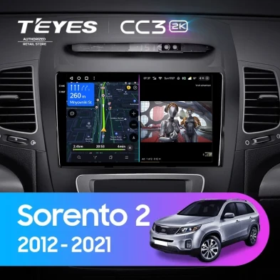 Штатная магнитола Teyes CC3 2K 4/64 Kia Sorento 2 II XM (2012-2021) F3