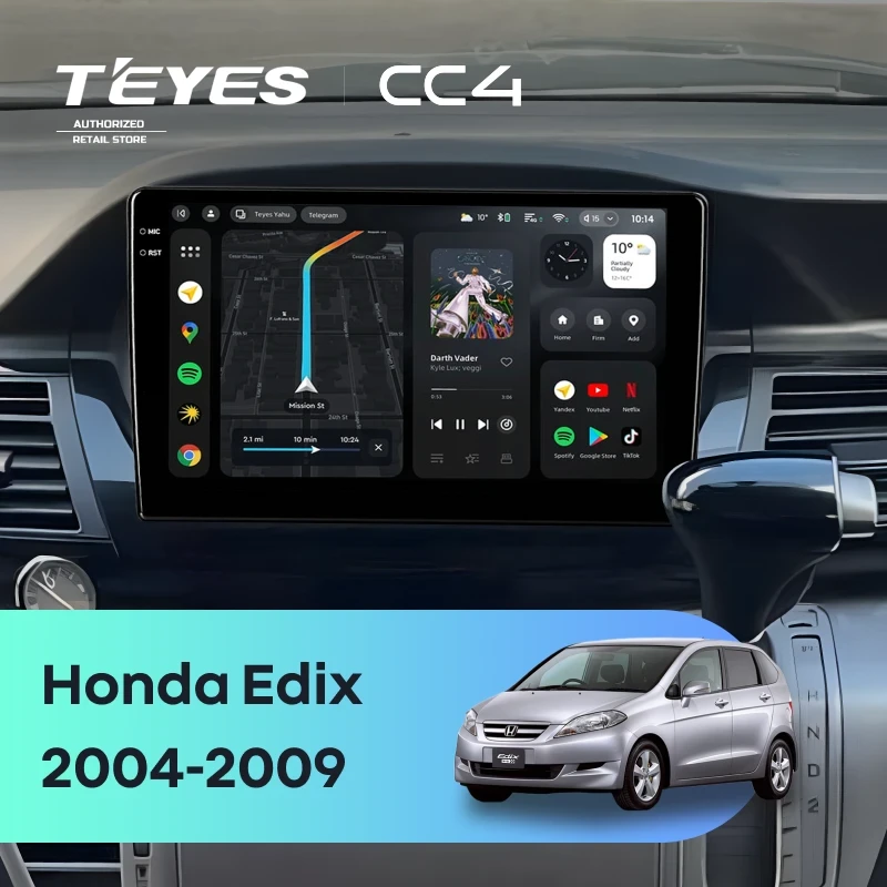 Штатная магнитола Teyes CC4 6/64 Honda Edix (2004-2009)