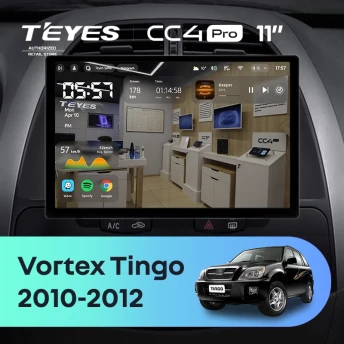 Штатная магнитола Teyes CC4 Pro 8/128 Vortex Tingo (2010-2012) (11")