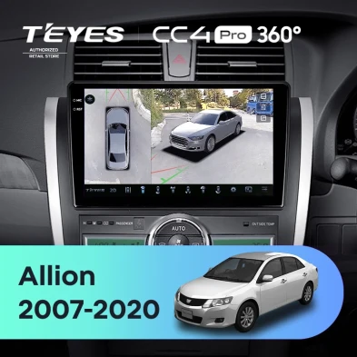 Штатная магнитола Teyes CC4 Pro 360 8/128 Toyota Allion T260 (2007-2020) Правый руль