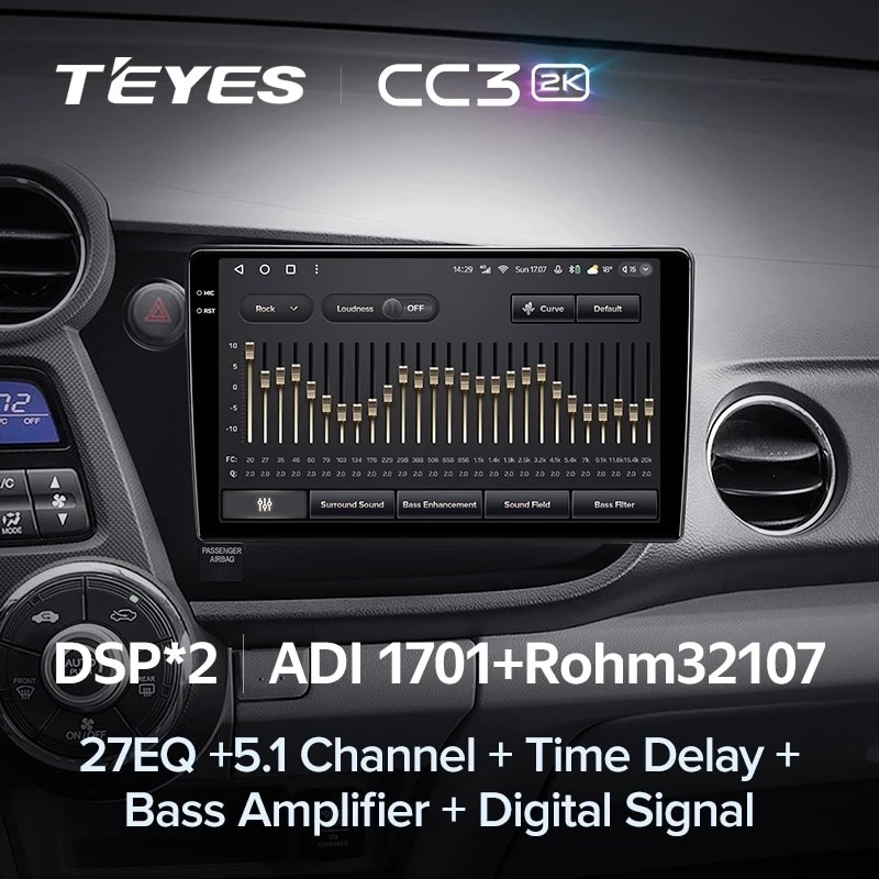 Штатная магнитола Teyes CC3 2K 4/64 Honda Insight 2 LHD (2009-2014)