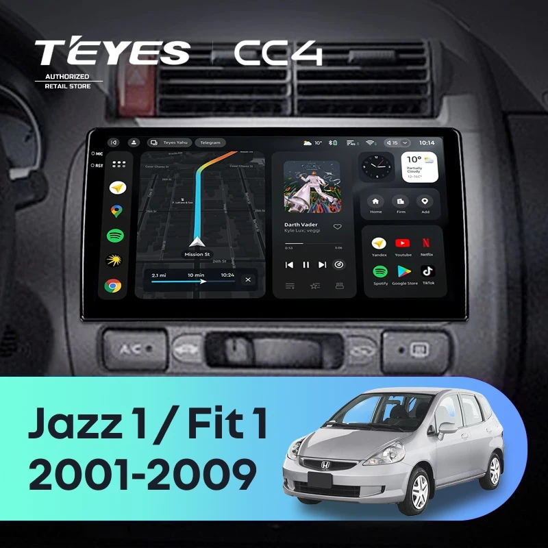 Штатная магнитола Teyes CC4 6/64 Honda Fit 1 (2001-2009)