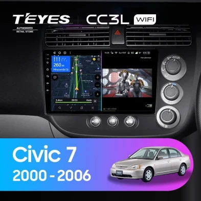 Штатная магнитола Teyes CC3L WiFi 2/32 Honda Civic 7 (2000-2006) F2 Правый руль
