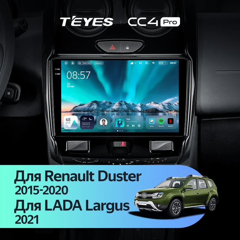 Штатная магнитола Teyes CC4 Pro 12/256 Renault Duster (2015-2020) F2