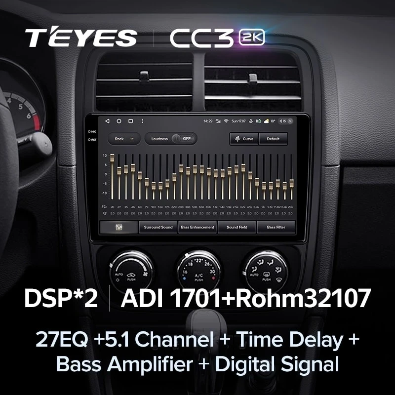 Штатная магнитола Teyes CC3 2K 4/64 Dodge Caliber PM (2009-2013)