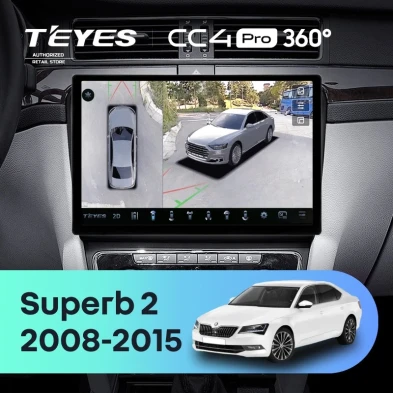 Штатная магнитола Teyes CC4 Pro 360 12/256 Skoda Superb 2 B6 (2008-2015) (11")