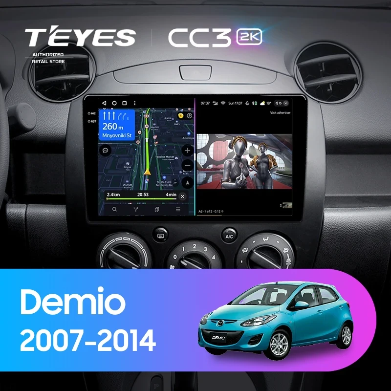 Штатная магнитола Teyes CC3 2K 4/32 Mazda Demio DE (2007-2014)