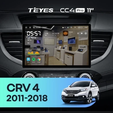 Штатная магнитола Teyes CC4 Pro 12/256 Honda CR-V 4 RM RE (2011-2018) Тип-C (11") 9 inch