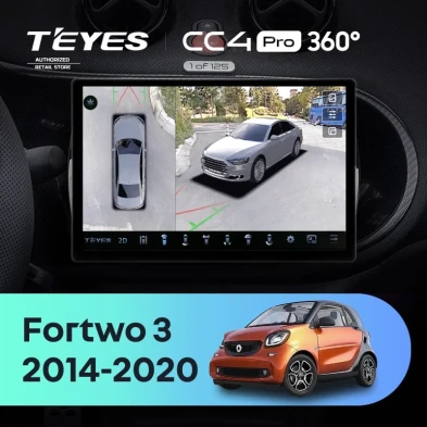 Штатная магнитола Teyes CC4 Pro 360 12/256 Mercedes-Benz Smart Fortwo 3 C453 A453 W453 (2014-2020) (13")