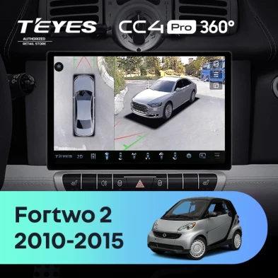 Штатная магнитола Teyes CC4 Pro 360 8/128 Mercedes-Benz Smart Fortwo 2 (2010-2015) F1 (13")