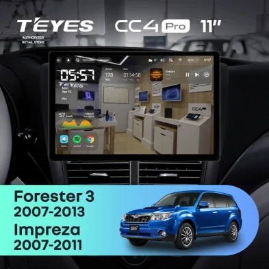 Штатная магнитола Teyes CC4 Pro 12/256 Subaru Forester 3 SH (2007-2013) (11")