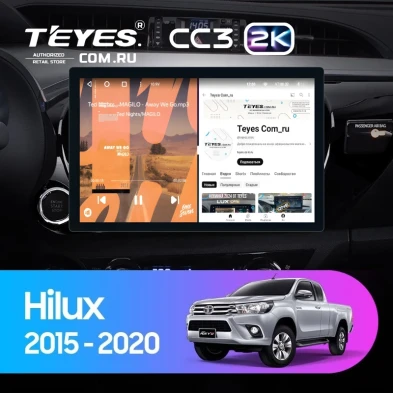 Штатная магнитола Teyes CC3 2K 6/128 Toyota Hilux Pick Up (2015-2020) (11")
