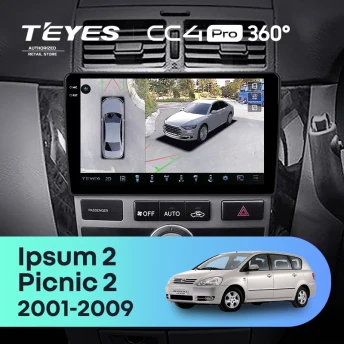 Штатная магнитола Teyes CC4 Pro 360 12/256 Toyota Ipsum 2 ACM20 (2001-2009)