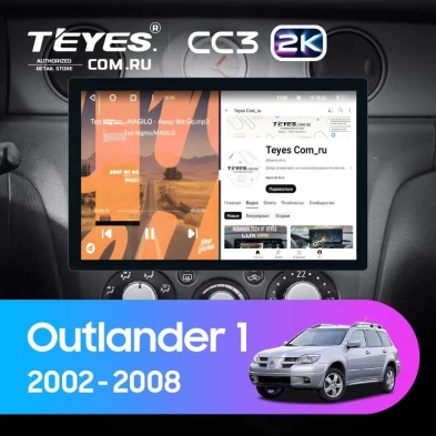 Штатная магнитола Teyes CC3 2K 4/64 Mitsubishi Outlander 1 (2002-2008) F2 (13")