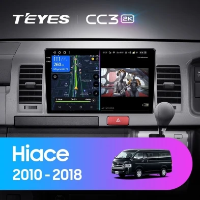 Штатная магнитола Teyes CC3 2K 360 6/128 Toyota Hiace H200 (2010-2018) Правый руль