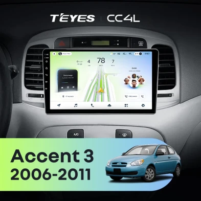 Штатная магнитола Teyes CC4L 6/64 Hyundai Accent 3 (2006-2011)