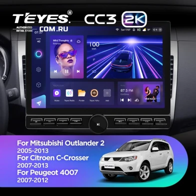 Штатная магнитола Teyes CC3 2K 6/128 Citroen C-Crosser 1 (2007-2013) Тип-A (13" с кнопками)