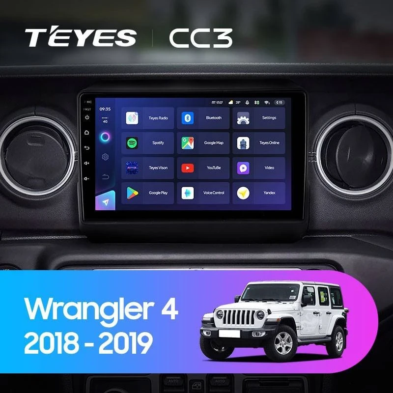 Штатная магнитола Teyes CC3 4/32 Jeep Wrangler 4 JL (2018-2019)