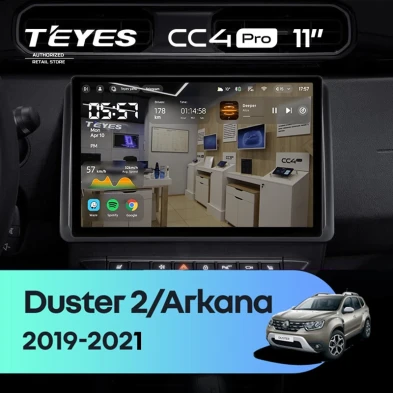 Штатная магнитола Teyes CC4 Pro 12/256 Renault Duster HM 2 (2020-2021) F2 (11")