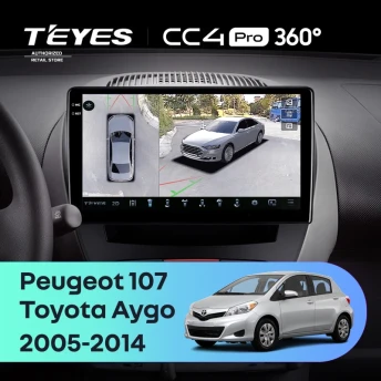 Штатная магнитола Teyes CC4 Pro 360 8/128 Toyota Aygo (2005-2014)